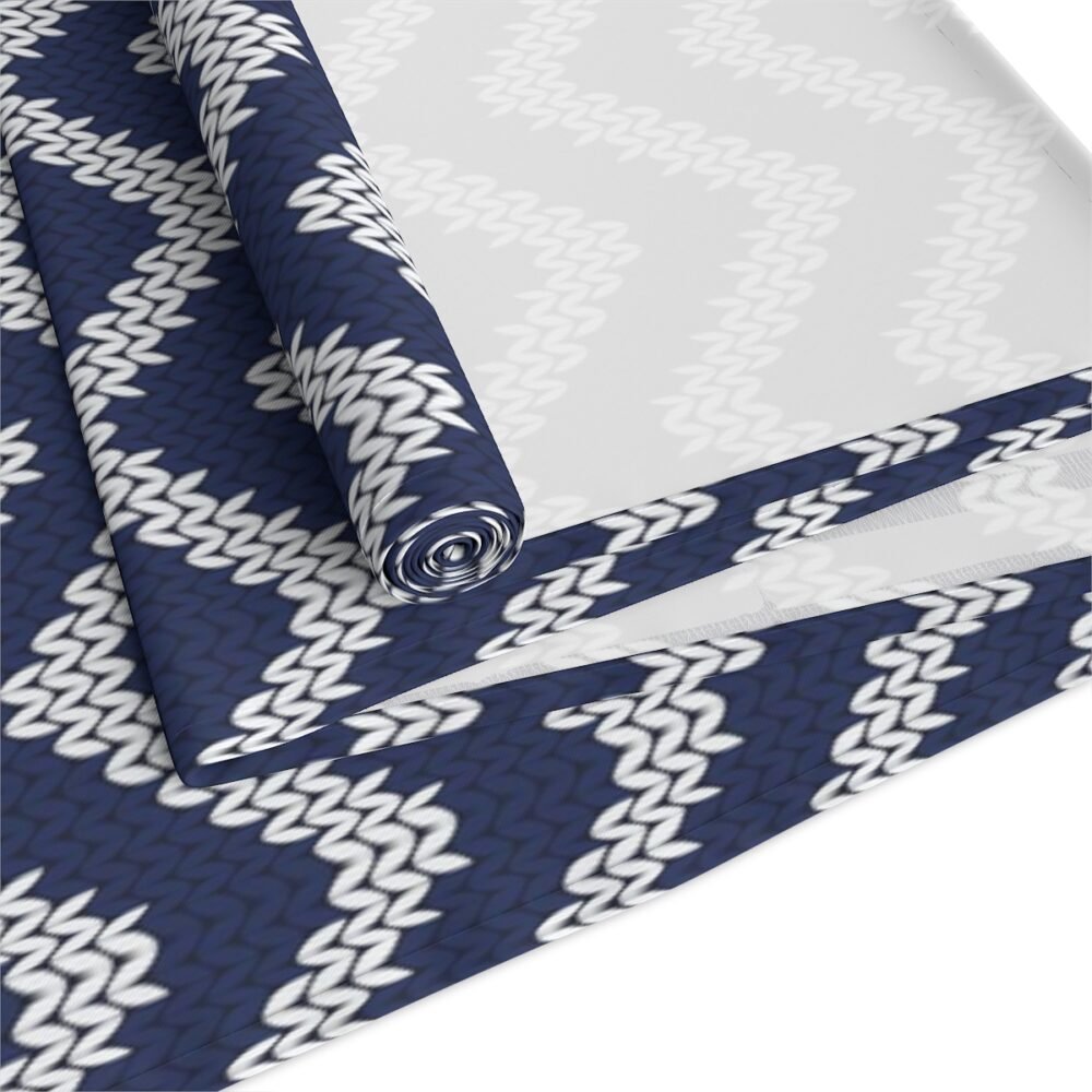 Navy Chevron Nautical Print Dining Table Runners - Image 13