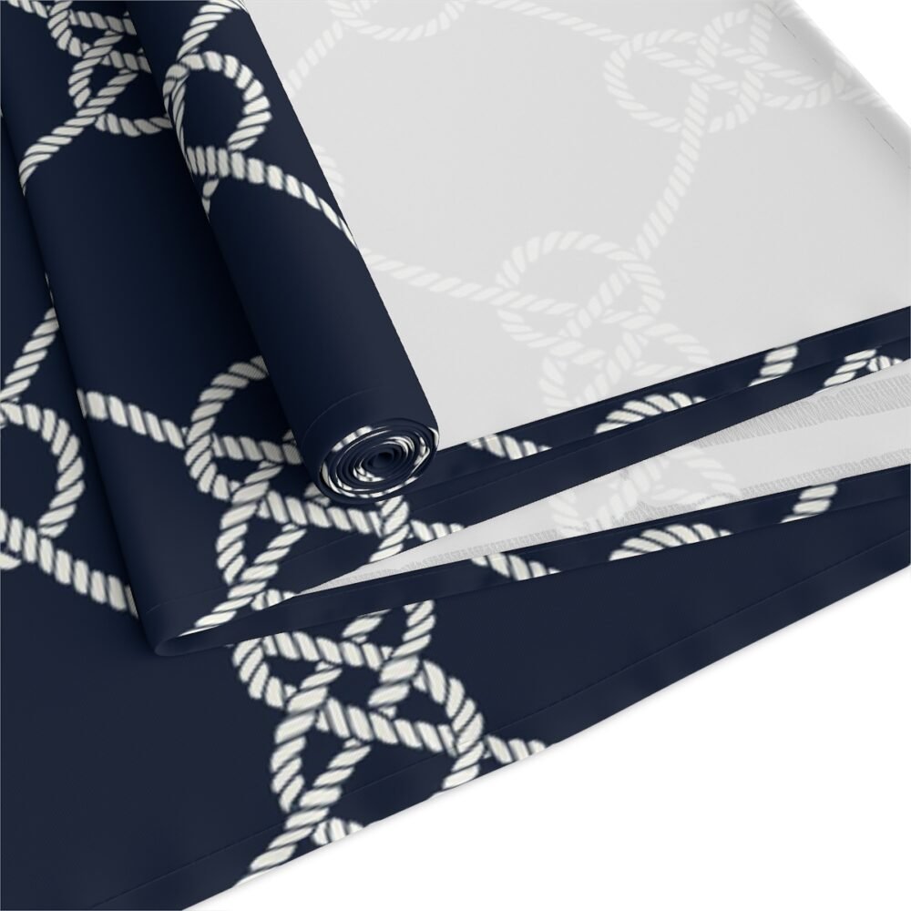 Nautical Rope Pattern on Dark Blue Dining Table Runners - Image 13