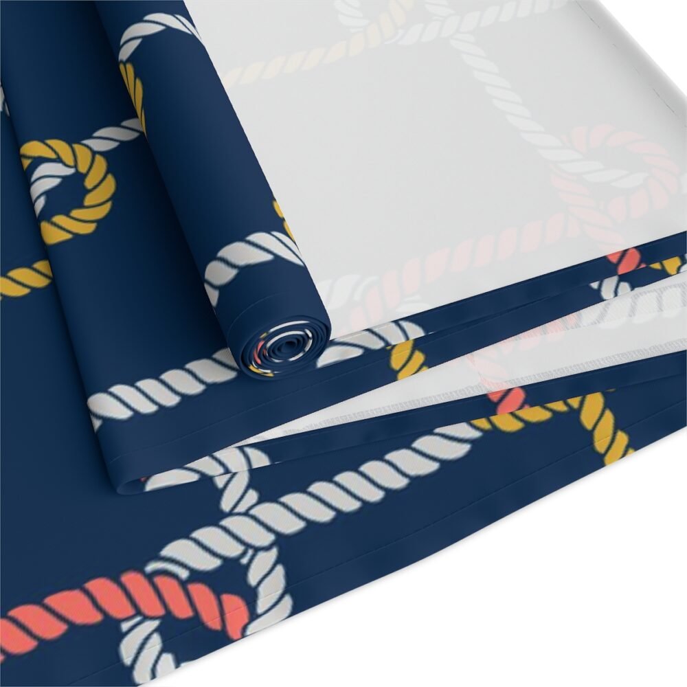Decorative Colorful Nautical Rope Loop on Dark Blue Table Runners - Image 13