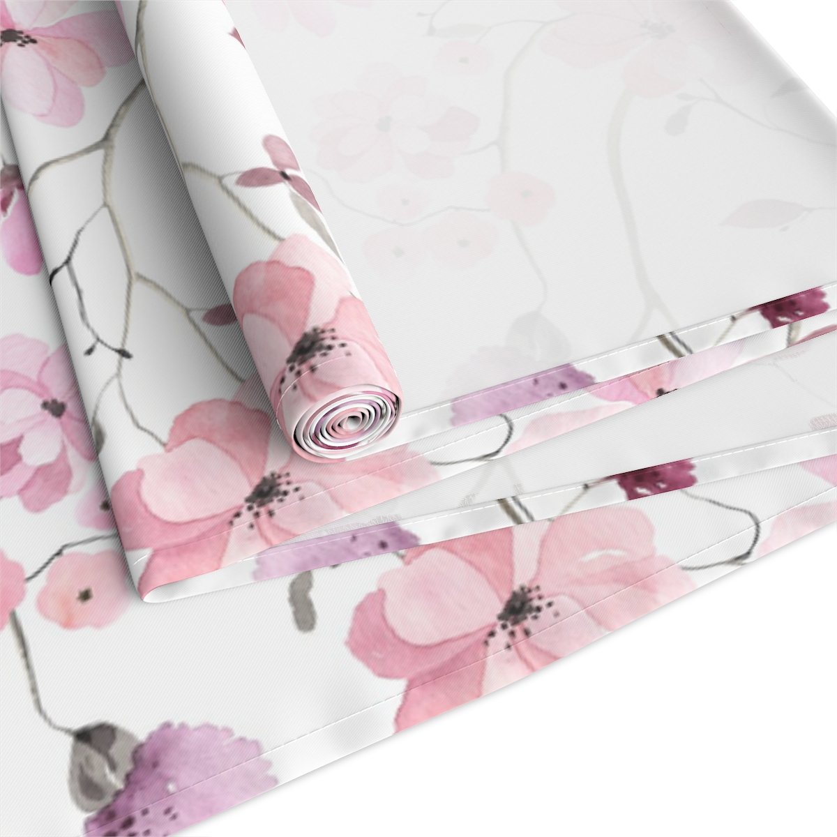 Light Pink Floral Print Dining Table Runners - Image 13