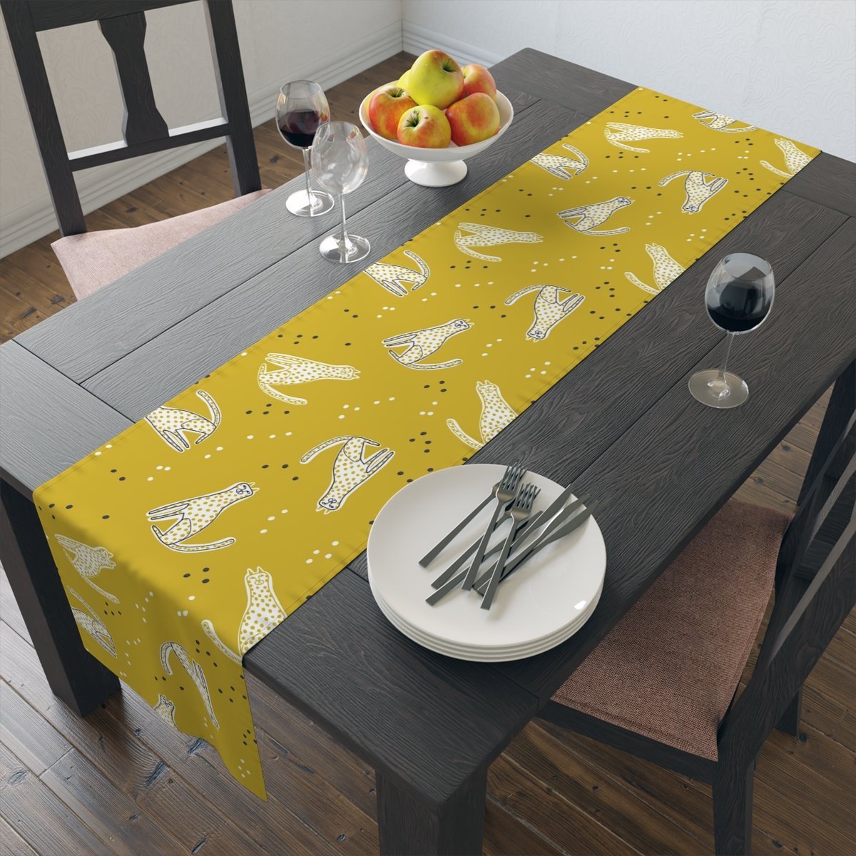 Yellow Cheetah Animal Print Table Runners For Home Decoration - Image 14