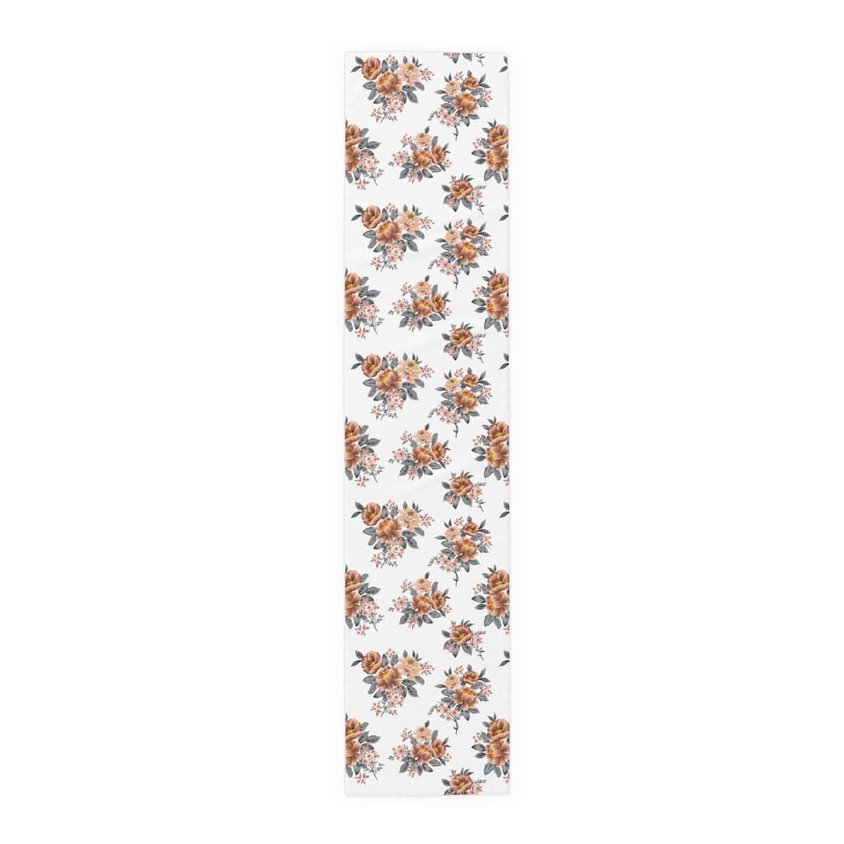 Brown Flower Print on White 4, 6 Seaters Table Runners - Image 11