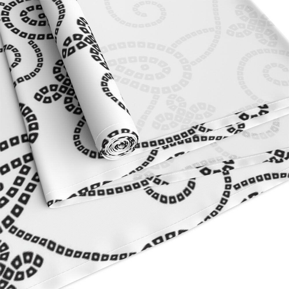 Gujrati Paisley Bandanna Print Black n White Table Runners - Image 13