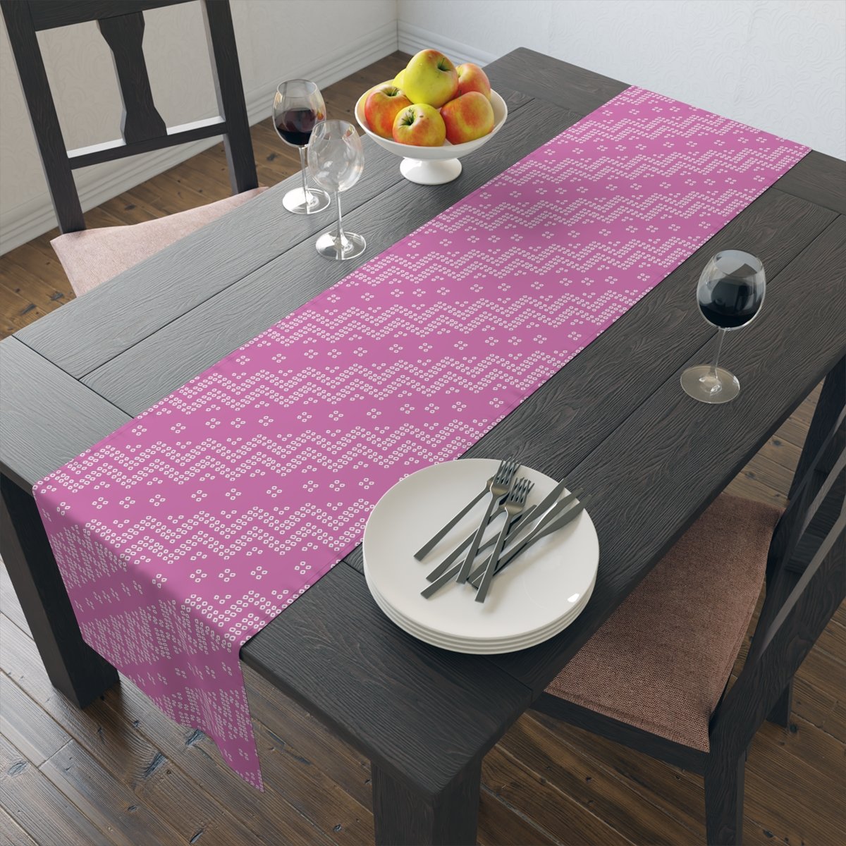 Gujrati Bandanna Pattern on Pink Dining Table Runners - Image 14