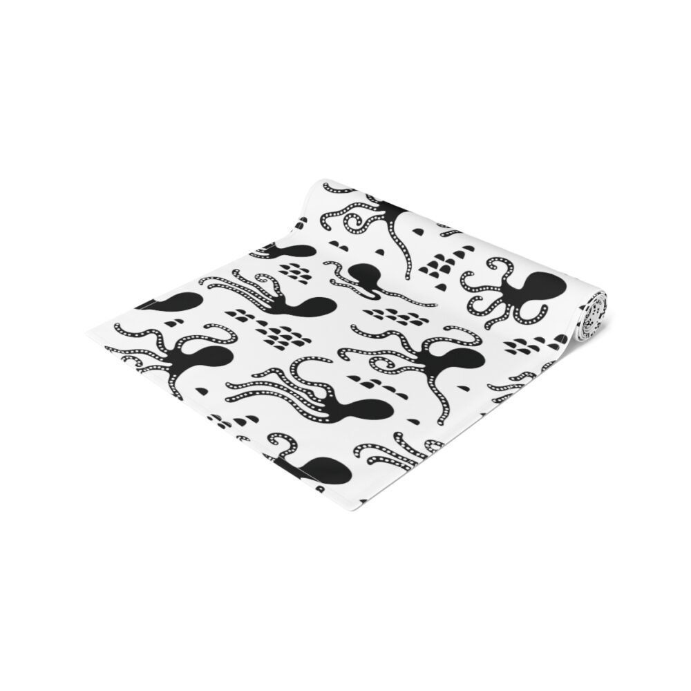 Black and White Octopus Coastal Beach Home Decor Table Runners - Image 2