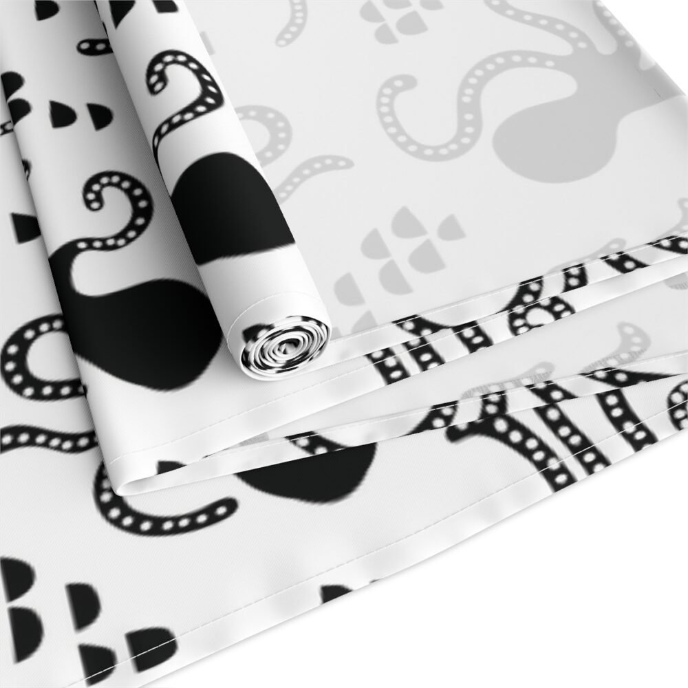 Black and White Octopus Coastal Beach Home Decor Table Runners - Image 3