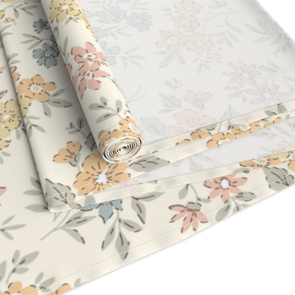Ivory Ditsy Floral Print Table Runners for Dining Room Table - Image 3