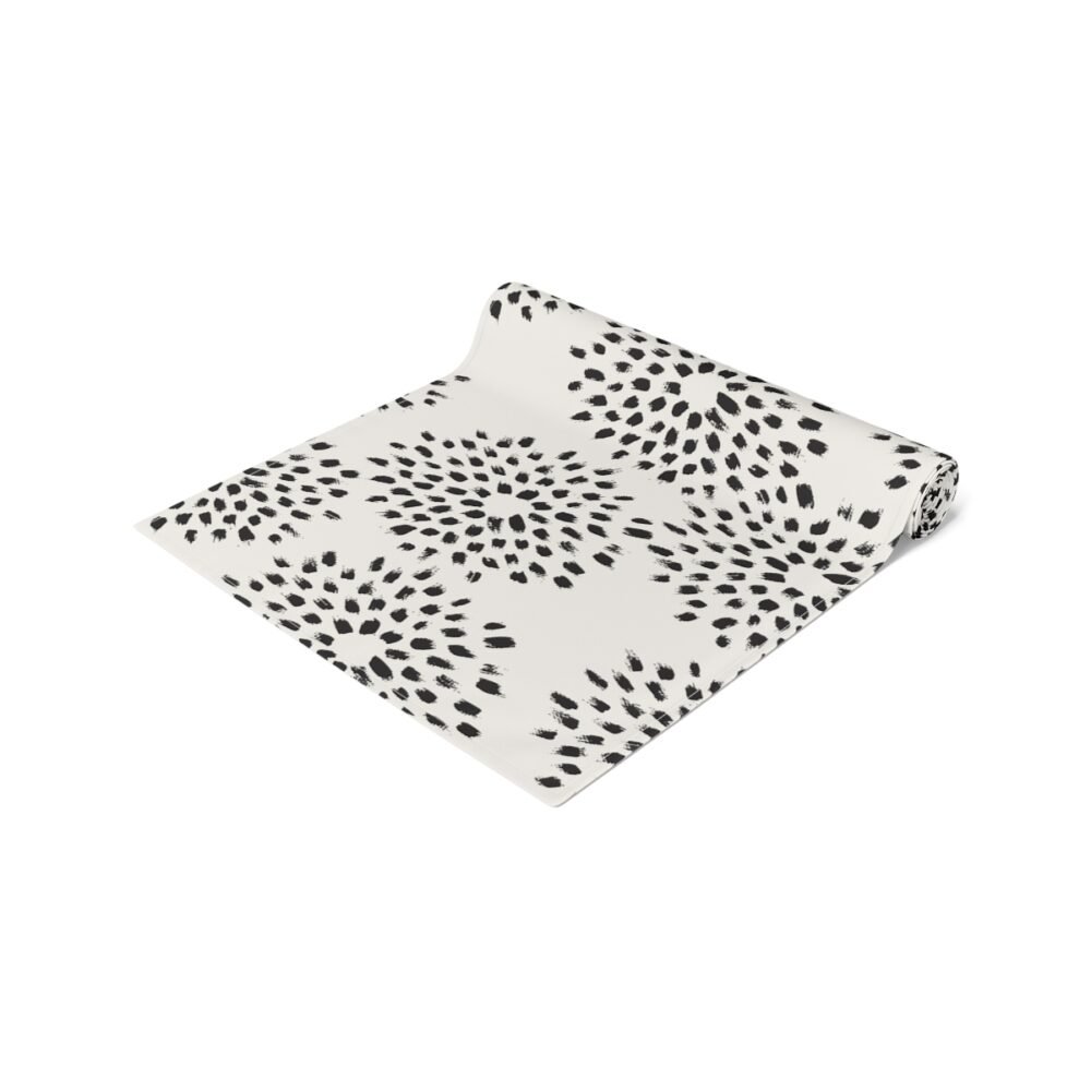 Abstract Black n Beige Brush Strokes Cotton Twill Table Runners - Image 2