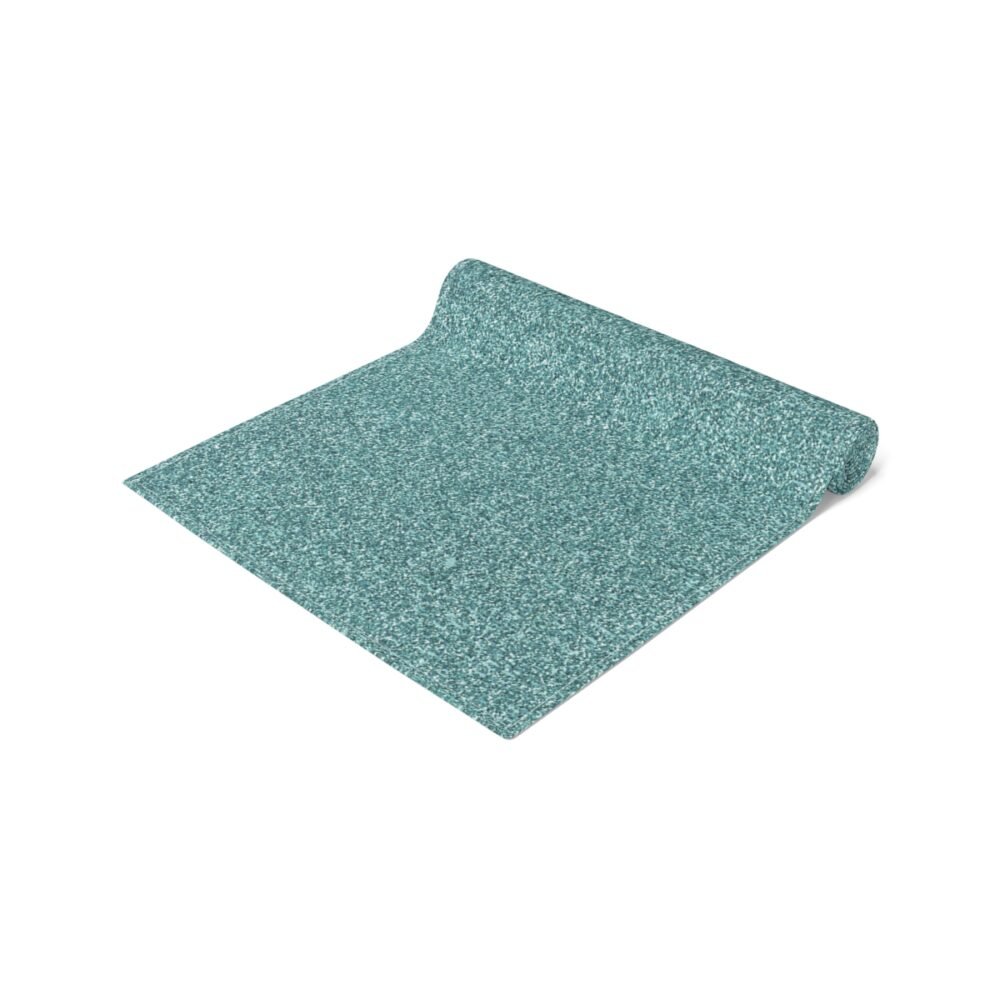 Decorative Printed Teal Glitter Table Runners for Dining Table - Image 2