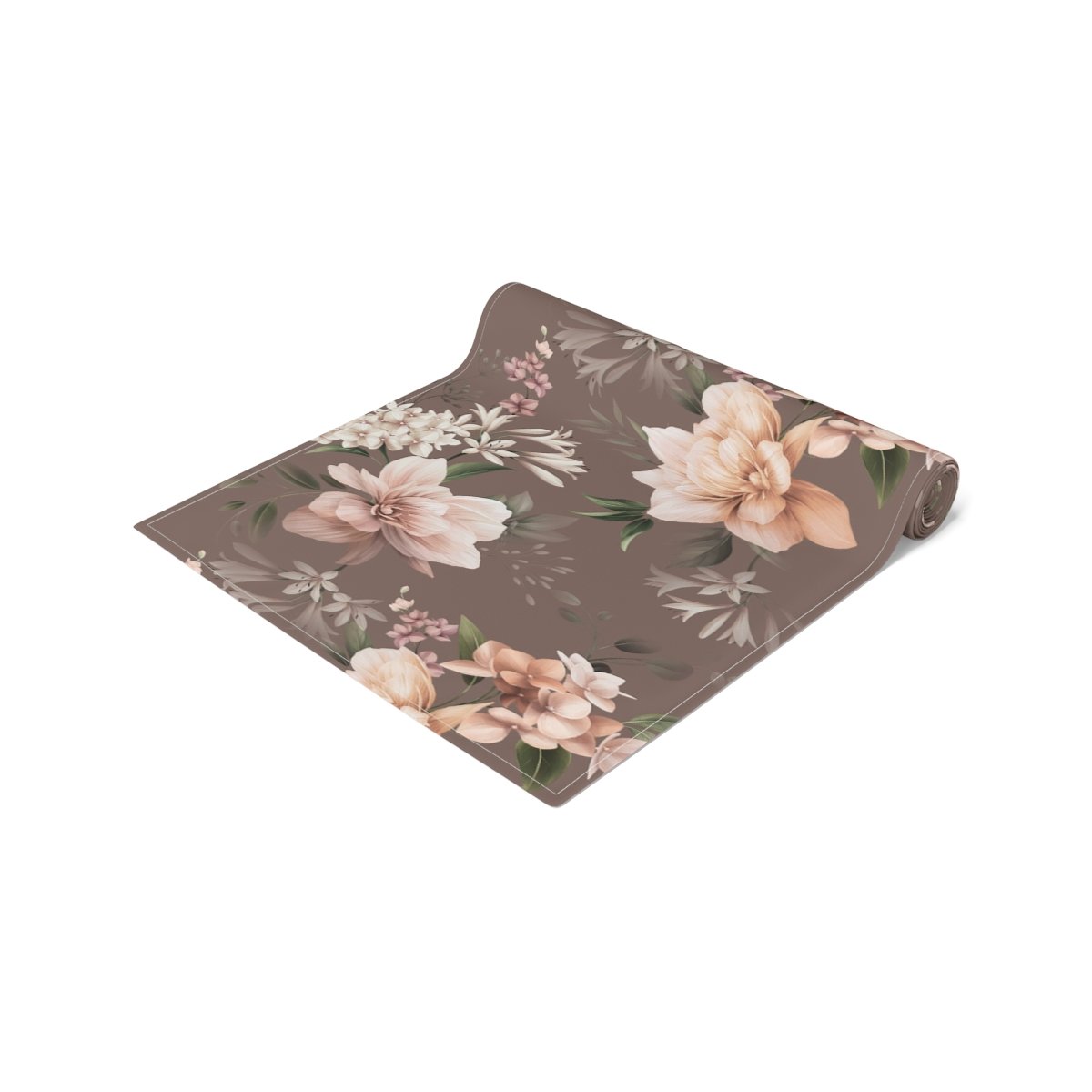 Rose Pink Floral 72 and 90 Inch Long Cotton Twill Table Runners - Image 2