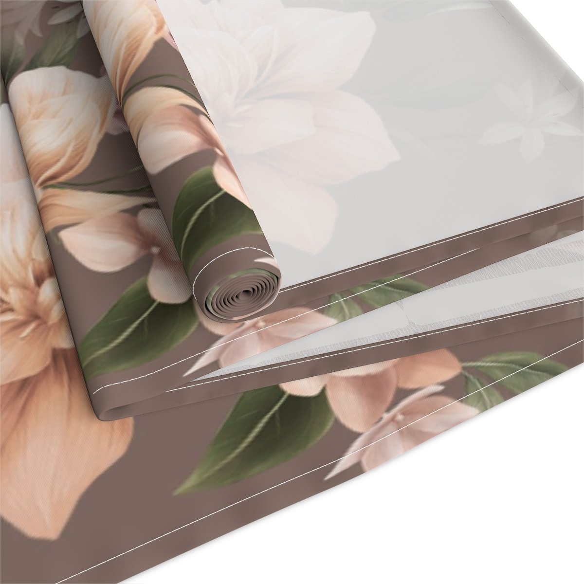 Rose Pink Floral 72 and 90 Inch Long Cotton Twill Table Runners - Image 3