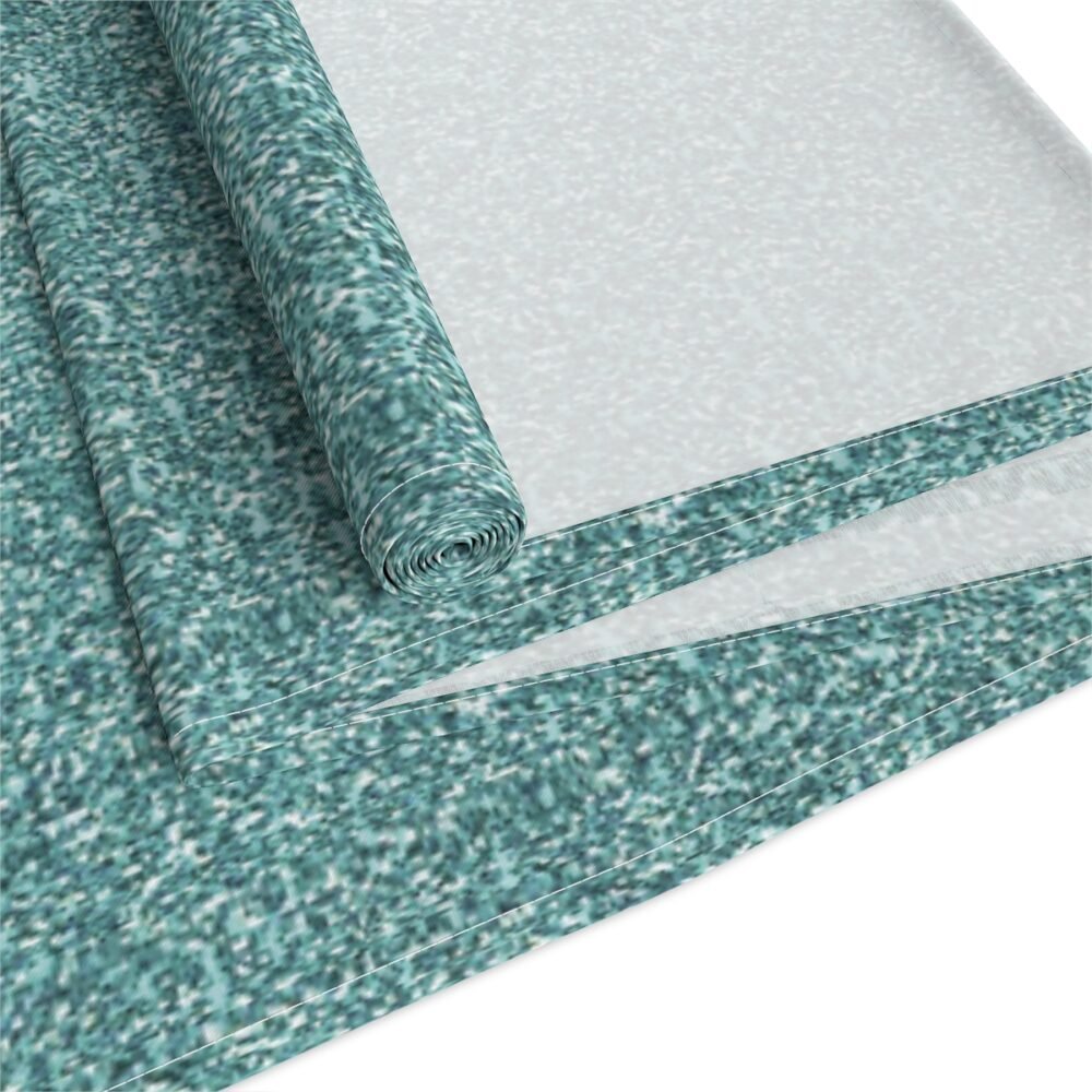Decorative Printed Teal Glitter Table Runners for Dining Table - Image 3