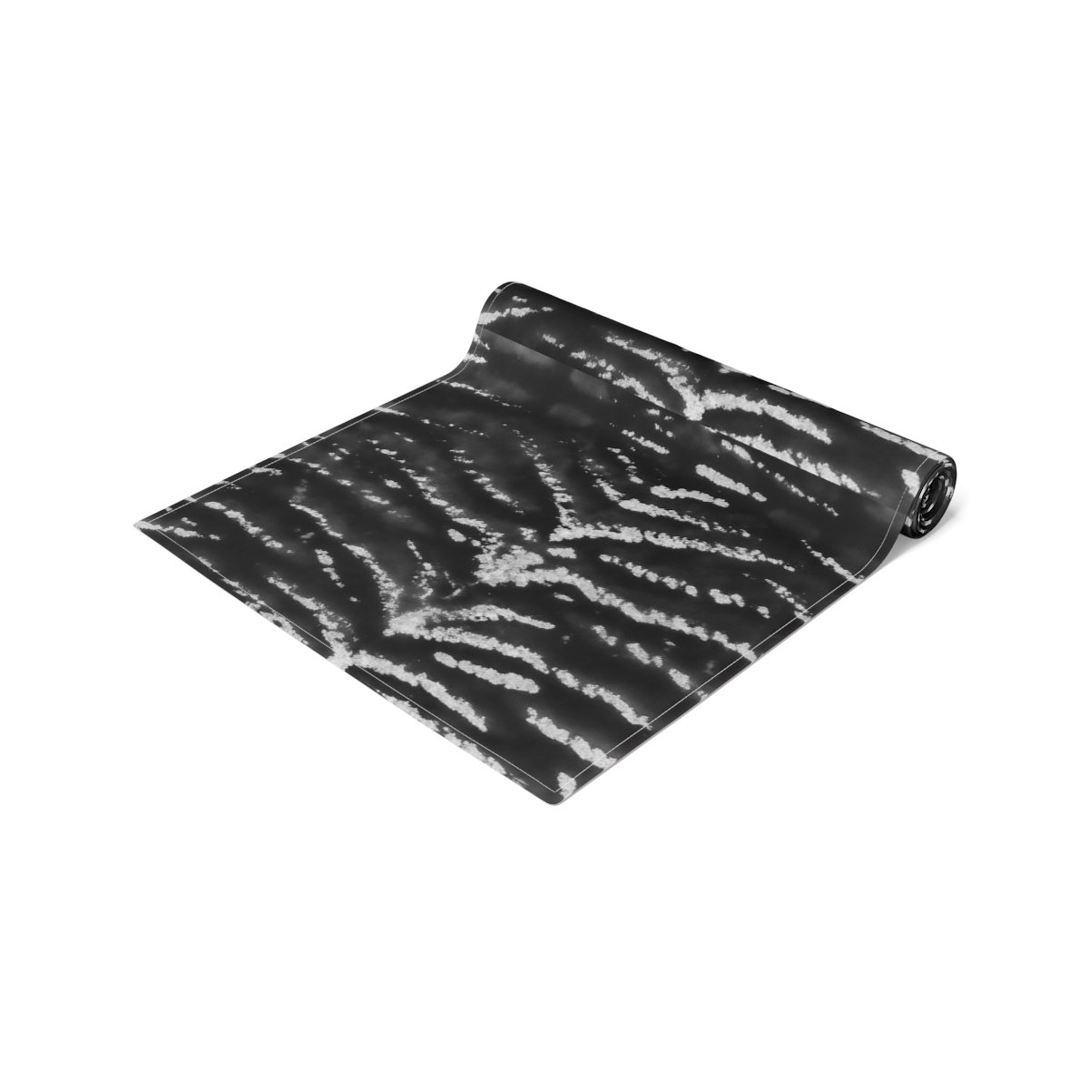 Silver Zebra Tribal Art Pattern on Gray Table Runners - Image 2