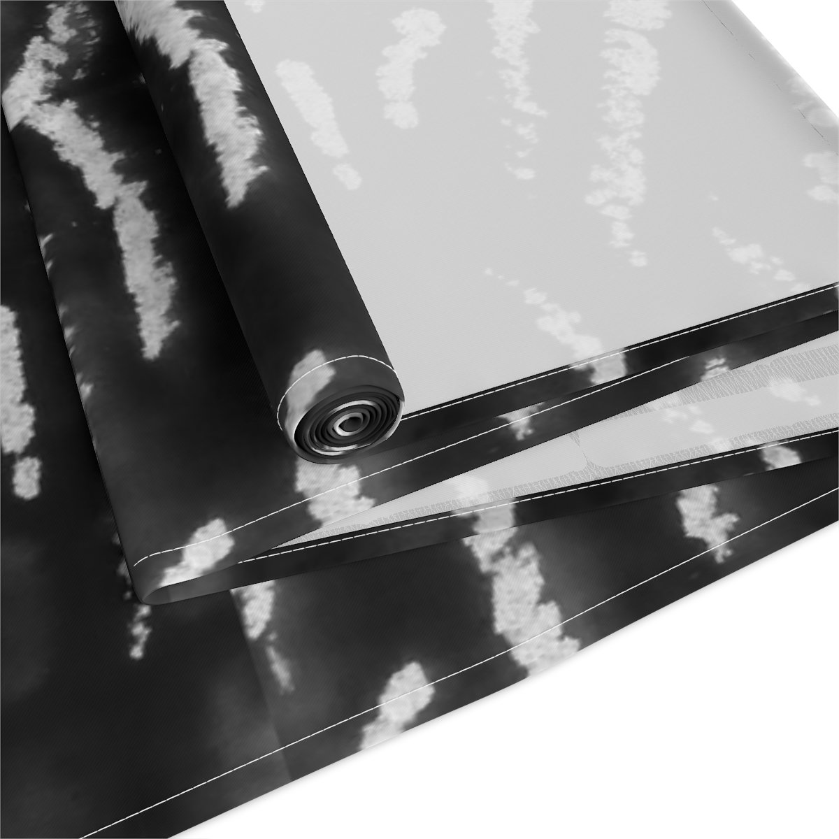 Silver Zebra Tribal Art Pattern on Gray Table Runners - Image 3