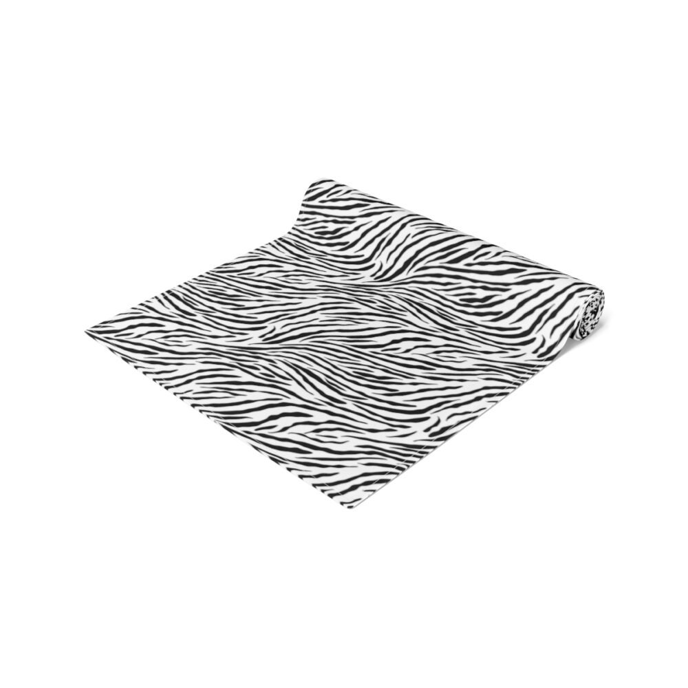 Modern Black and White Zebra Striped Dining Table Runners - Image 2