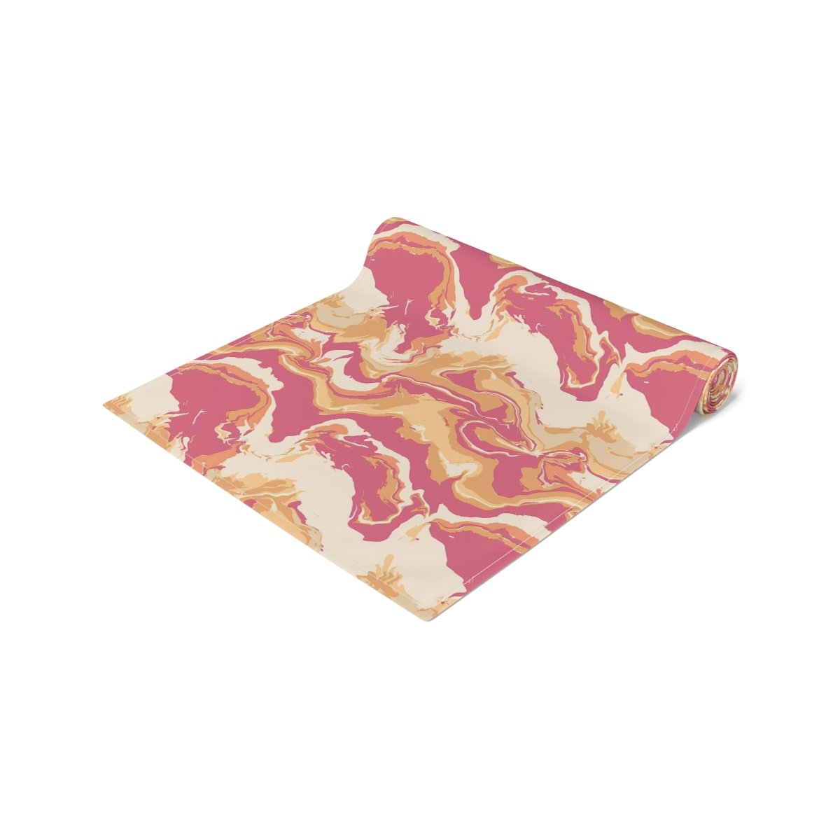 Camouflage Wavy Liquid Tie Dye Marble Pink Dining Table Runners - Image 3