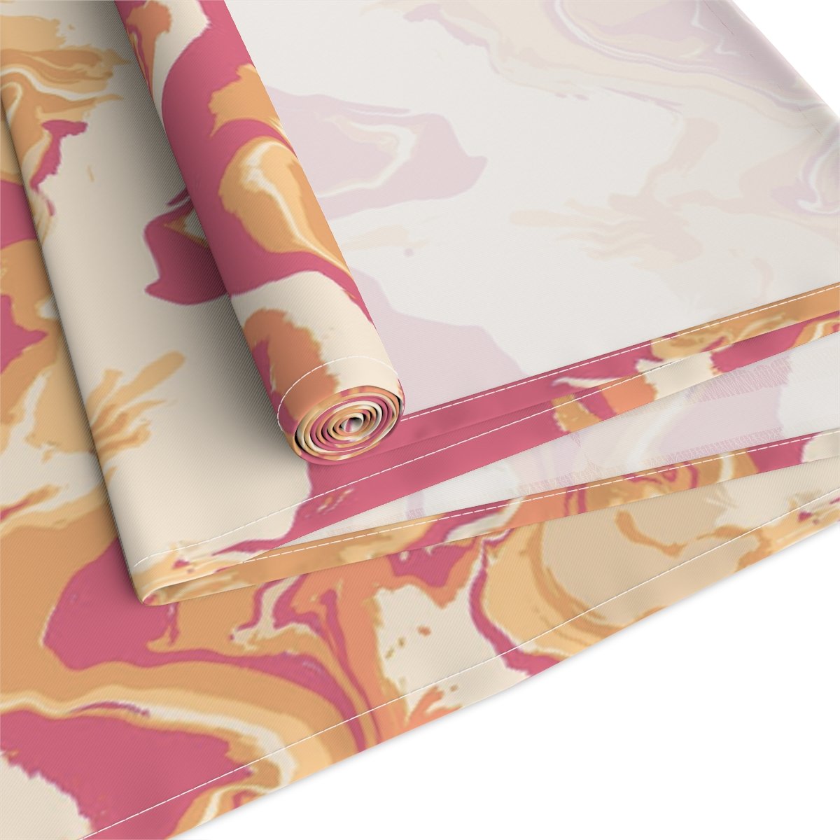 Camouflage Wavy Liquid Tie Dye Marble Pink Dining Table Runners - Image 4