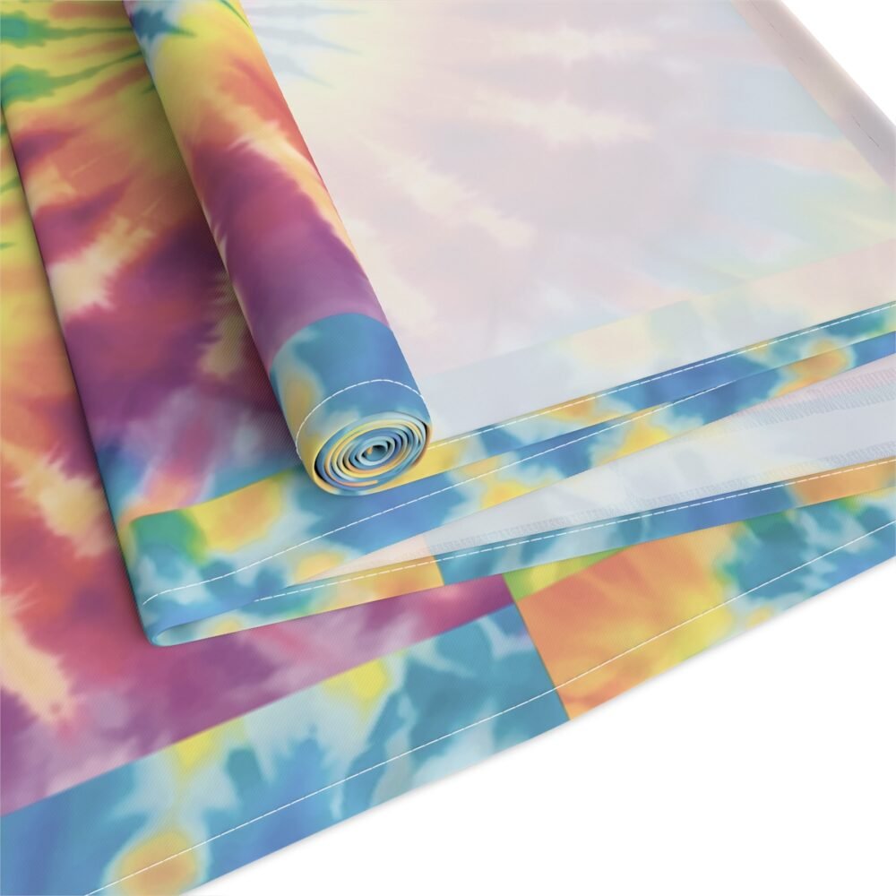 Abstract Rainbow Color Tie Dye Print Dining Table Runners - Image 4