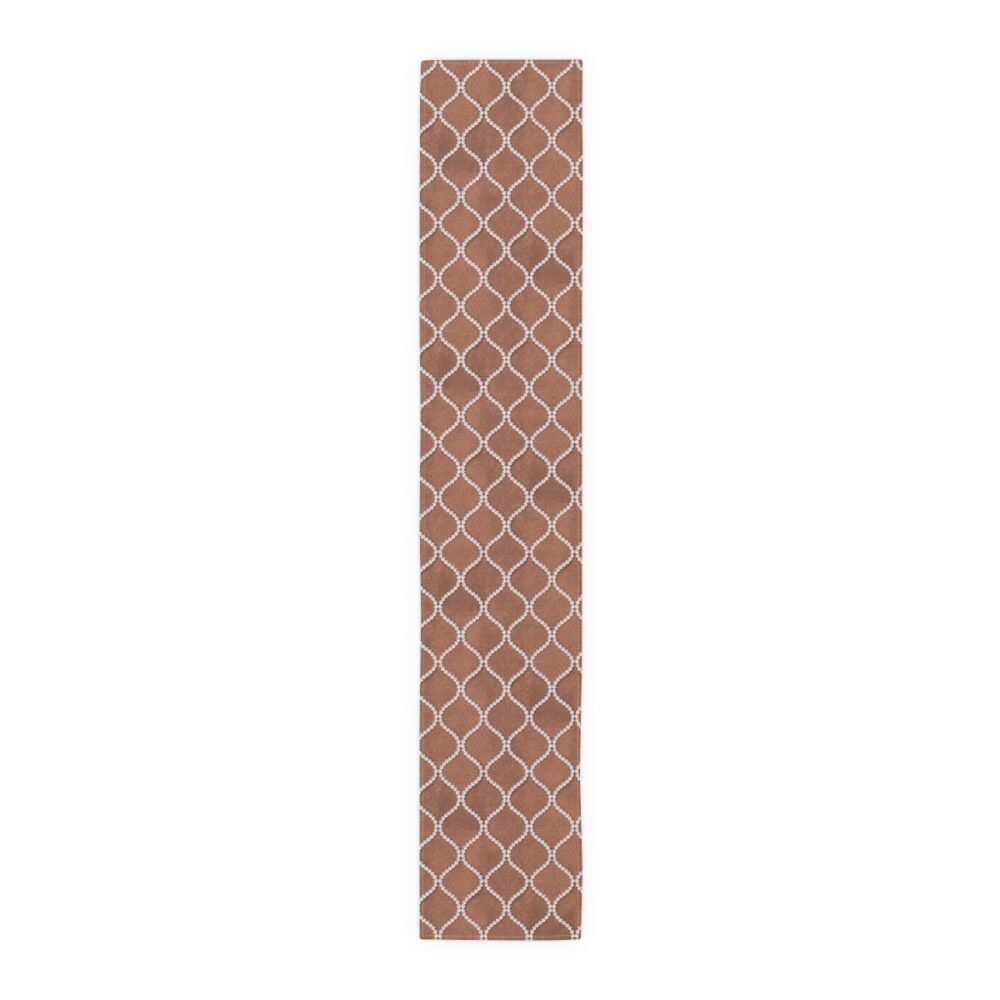Decorative Wavy Line Pearls Amber Brown Dining Table Runners - Image 2