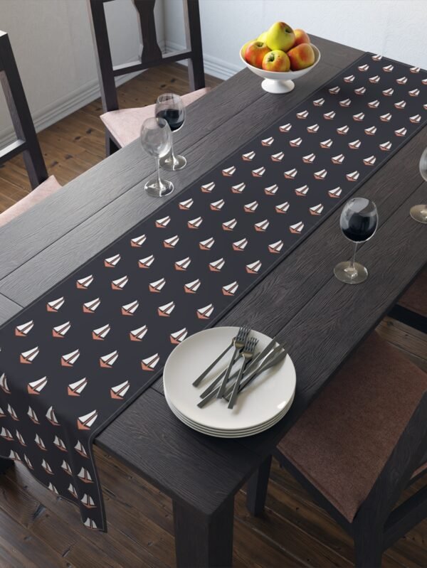Black Nautical Table runner