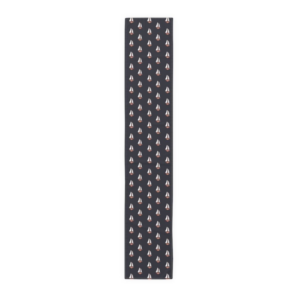 Nautical Anchor Boat Print on Black Dining Table Runners - Image 2