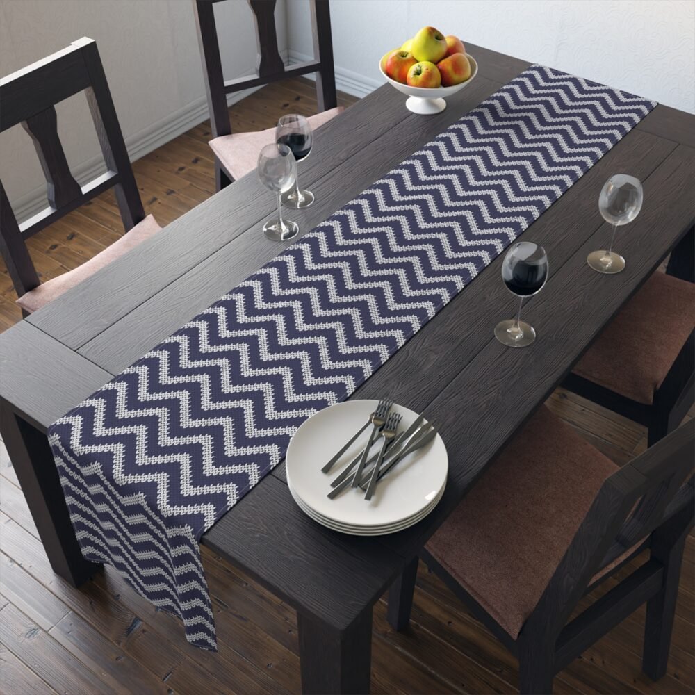 Navy Chevron Table Runner