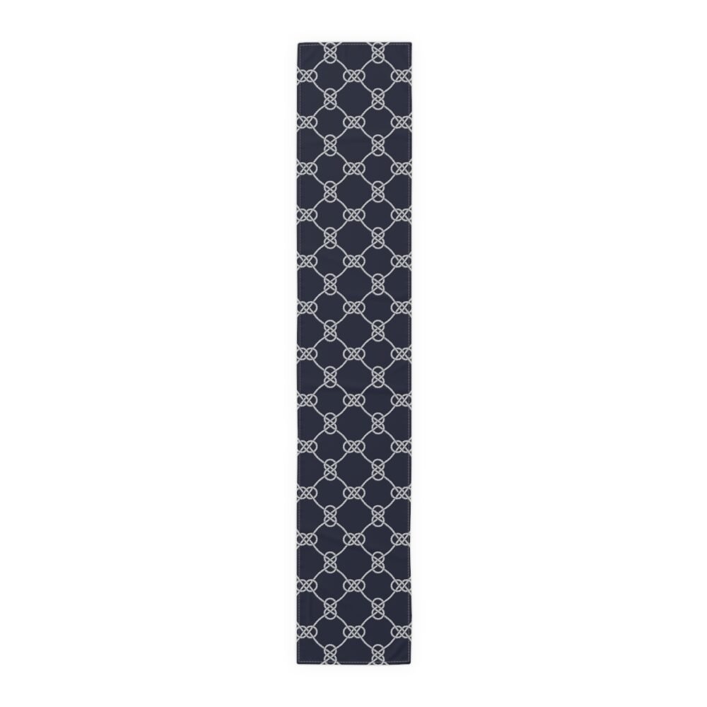Nautical Rope Pattern on Dark Blue Dining Table Runners - Image 2