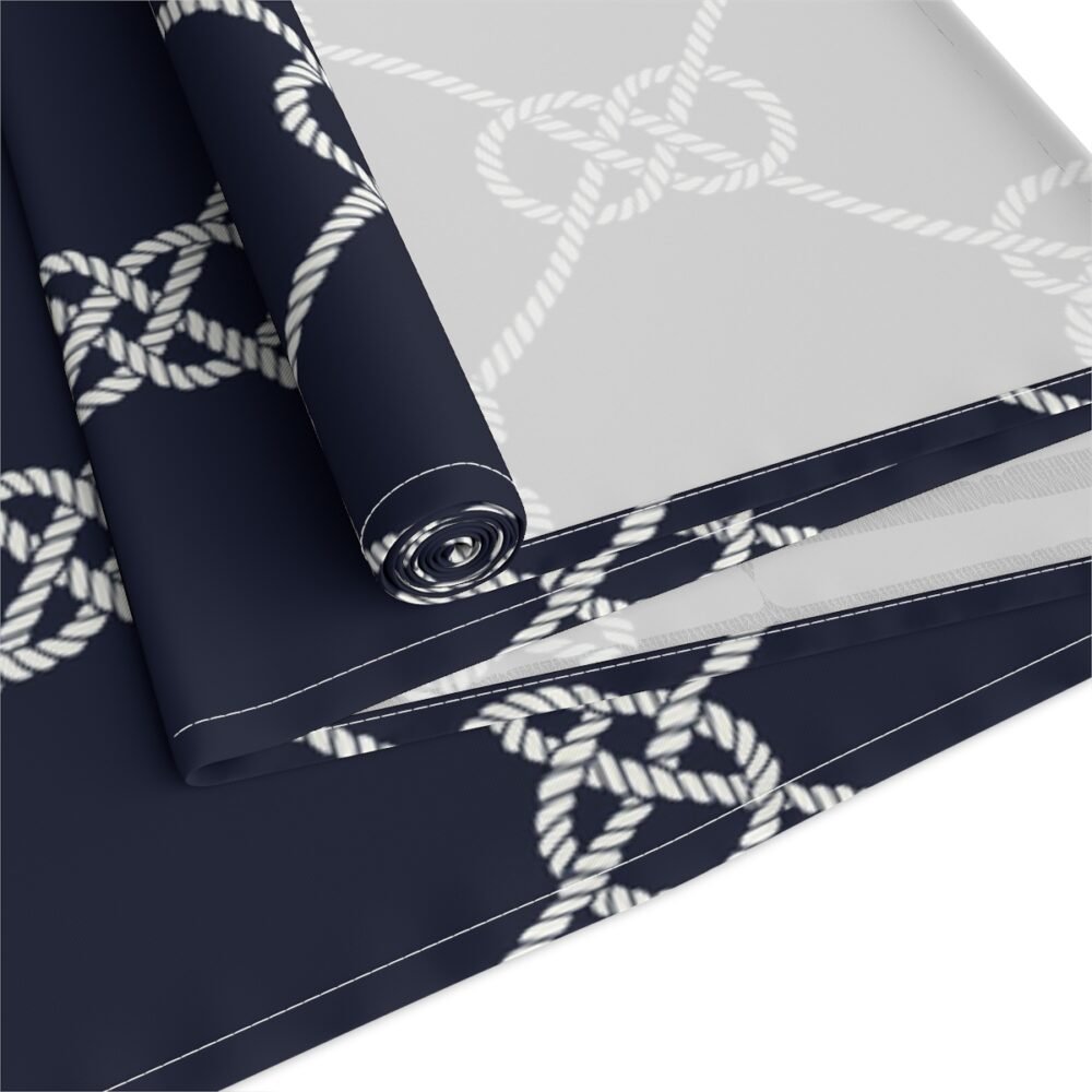 Nautical Rope Pattern on Dark Blue Dining Table Runners - Image 4