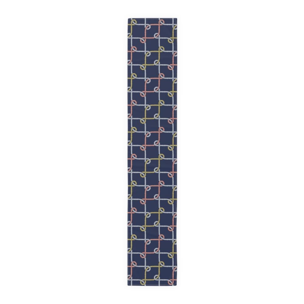 Decorative Colorful Nautical Rope Loop on Dark Blue Table Runners - Image 2