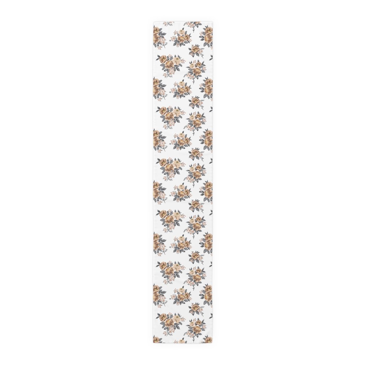 Brown Flower Print on White 4, 6 Seaters Table Runners - Image 16