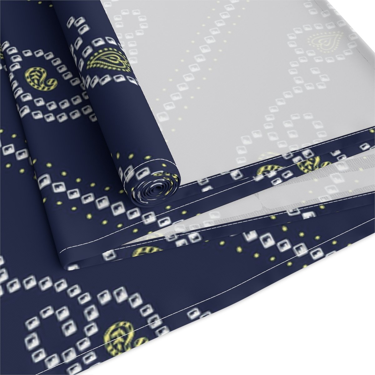 Paisley Bandanna Pattern on Navy Dining Table Runners - Image 18