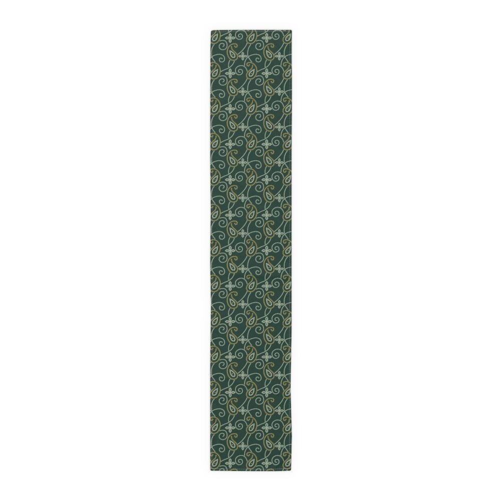 Beautiful Green Bandanna Print Dining Table Runners - Image 2