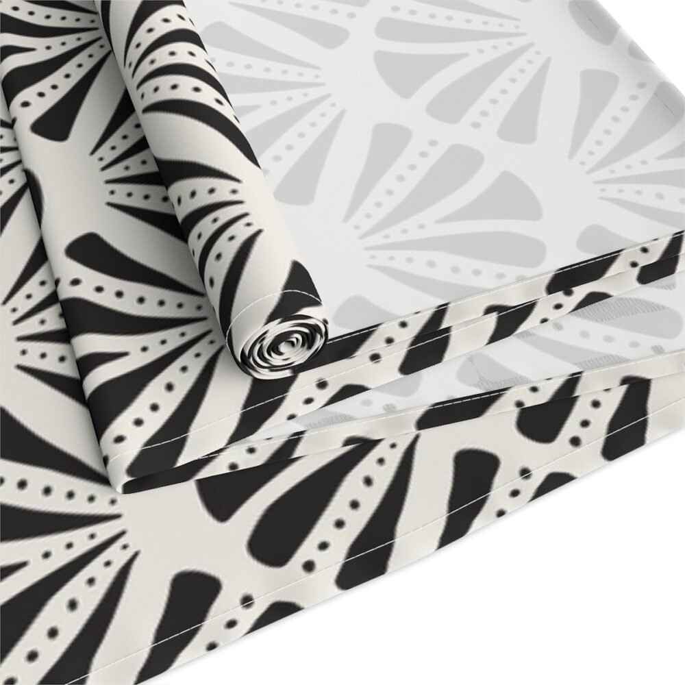 Seamless Art Deco Pattern in Black n White Dining Table Runners - Image 3