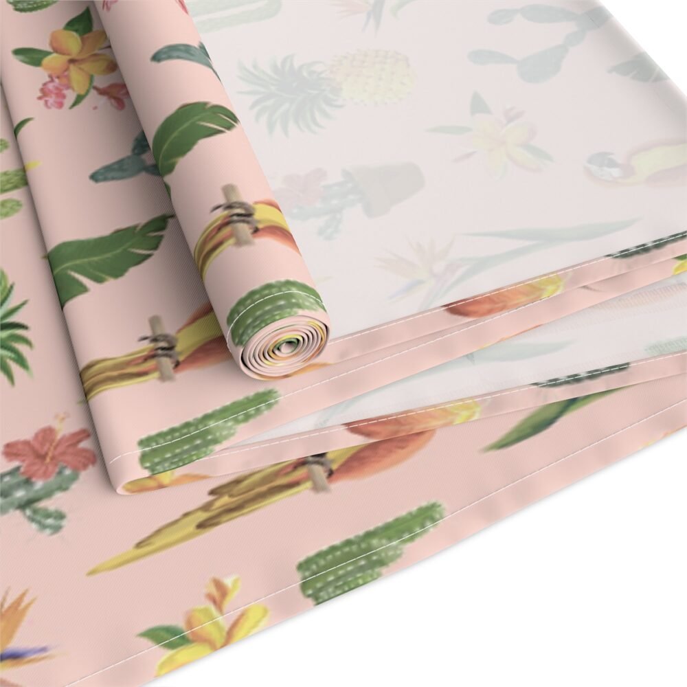Stylish Printed Pink Tropical Dining Table Runners for 4 or 6 Seater - Image 3