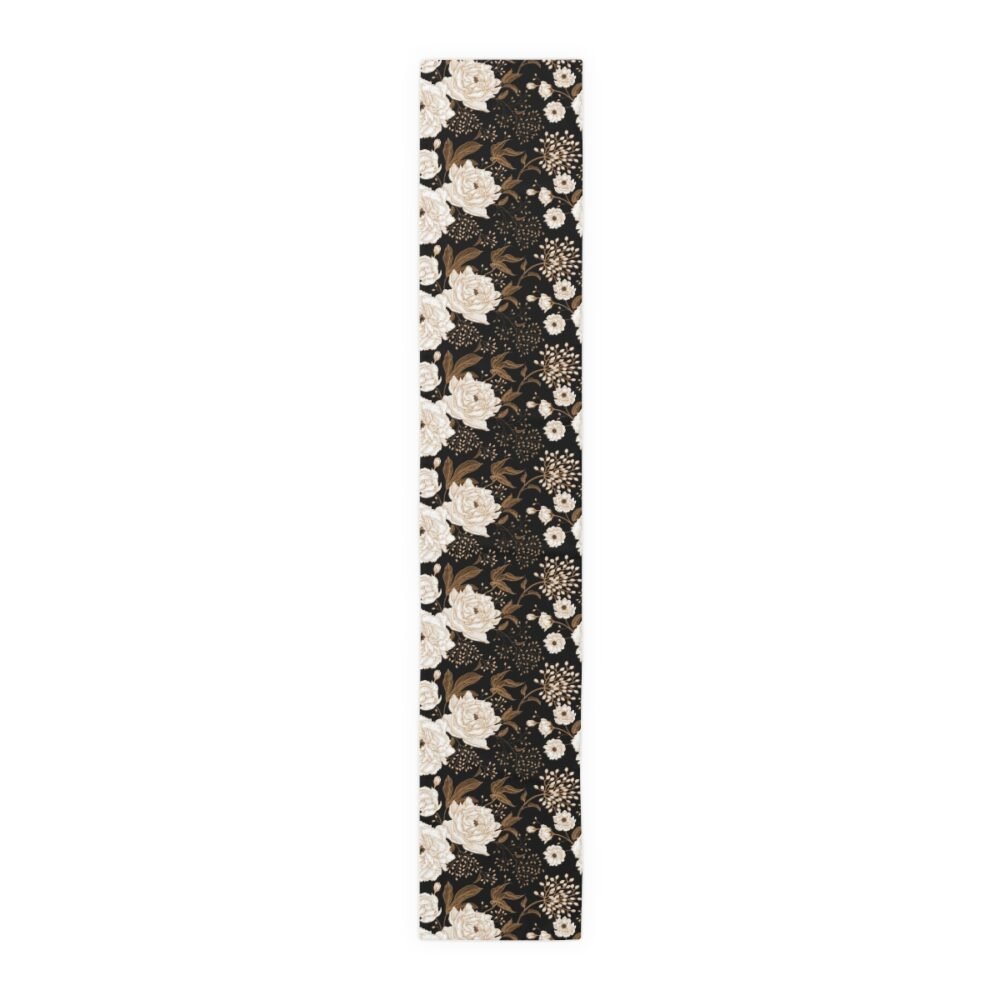 Floral Gold and White Peonies and Roses Oriental Style Table Runners - Image 16