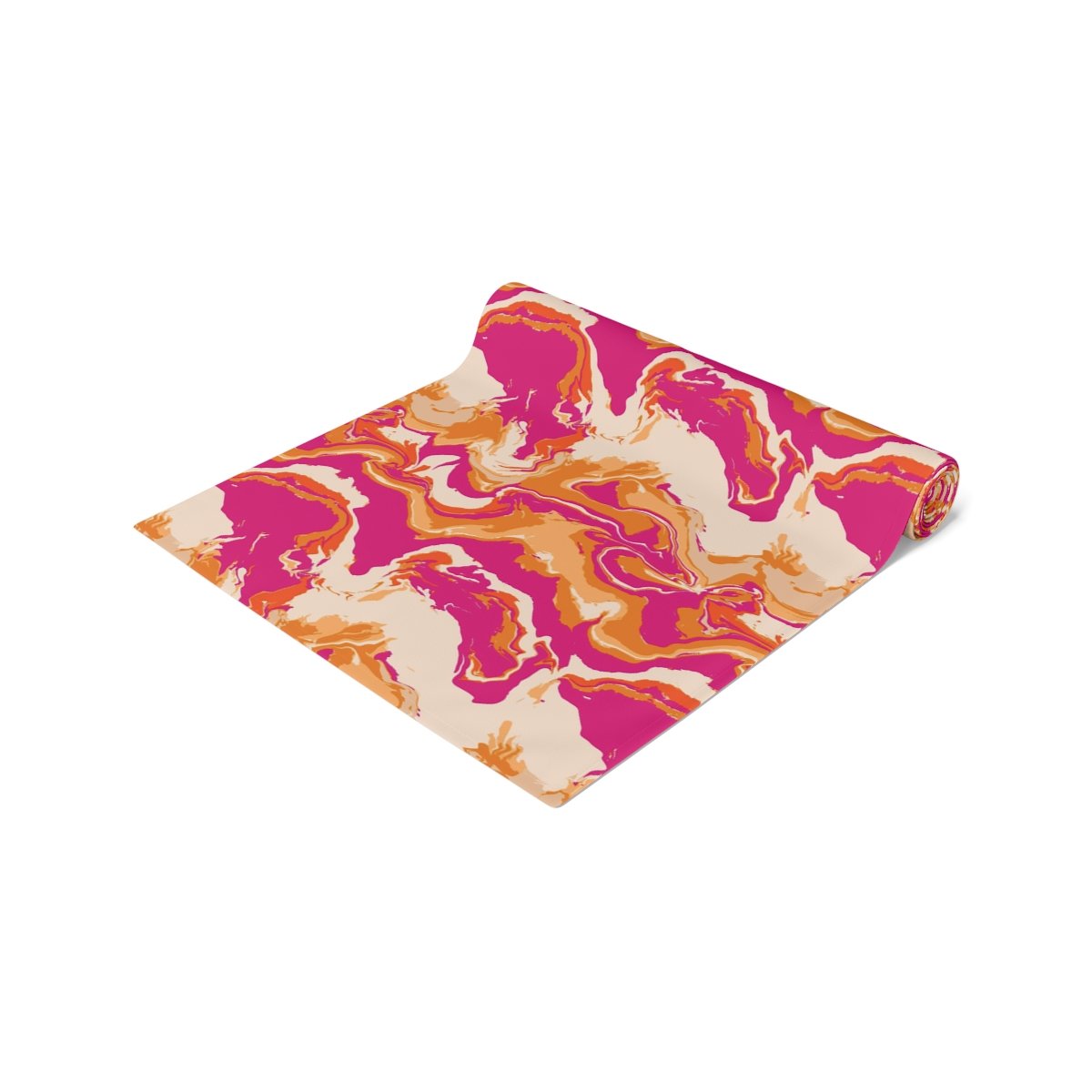 Camouflage Wavy Liquid Tie Dye Marble Pink Dining Table Runners - Image 17