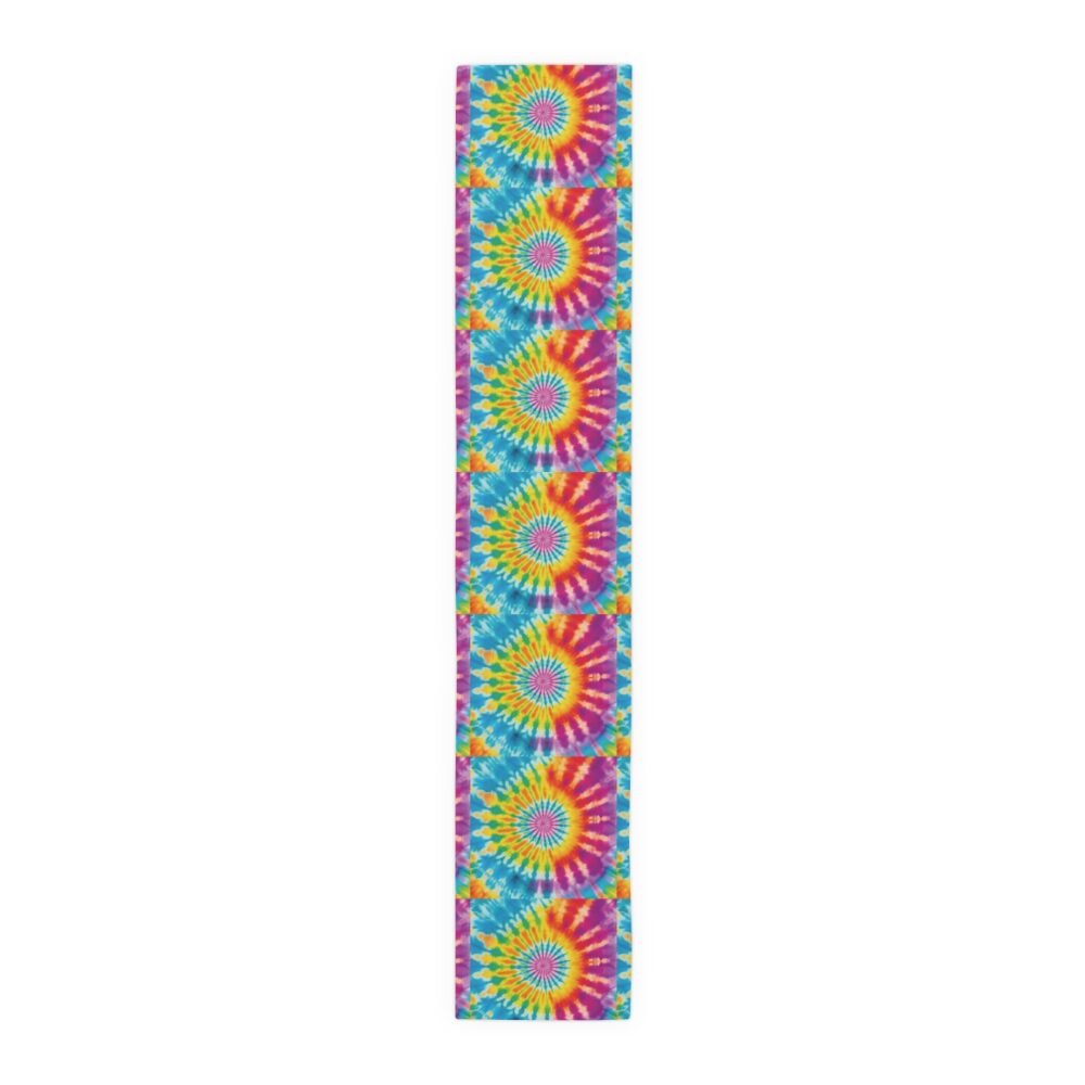 Abstract Rainbow Color Tie Dye Print Dining Table Runners - Image 16