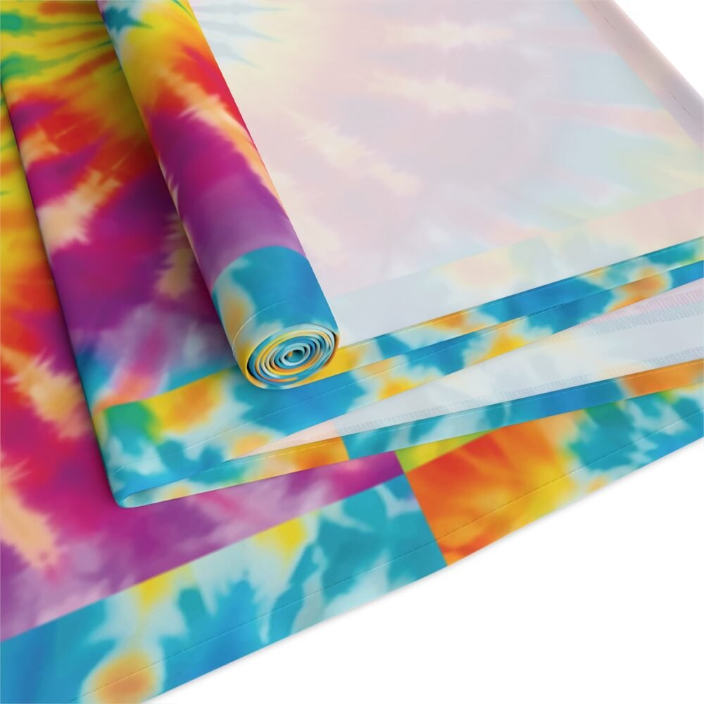 Abstract Rainbow Color Tie Dye Print Dining Table Runners - Image 18