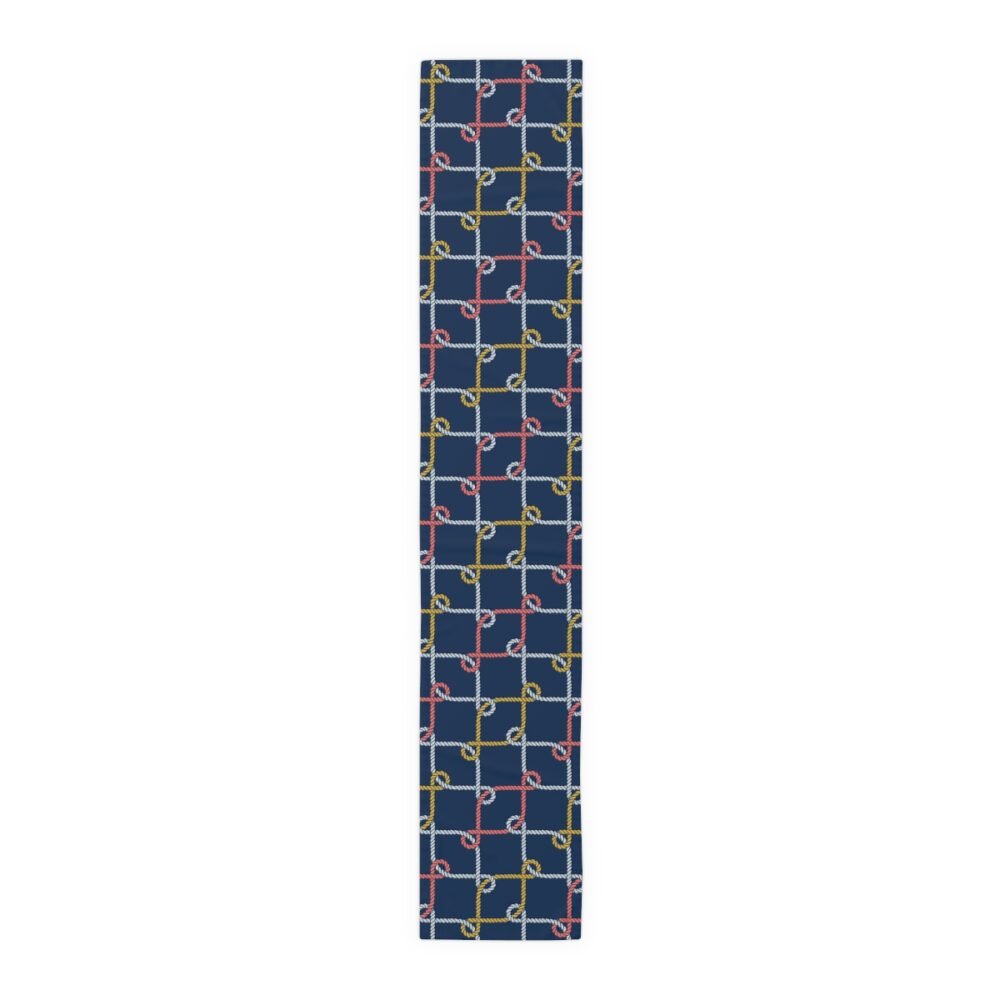 Decorative Colorful Nautical Rope Loop on Dark Blue Table Runners - Image 16