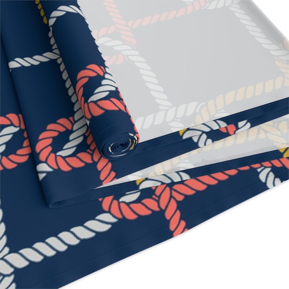 Decorative Colorful Nautical Rope Loop on Dark Blue Table Runners - Image 18