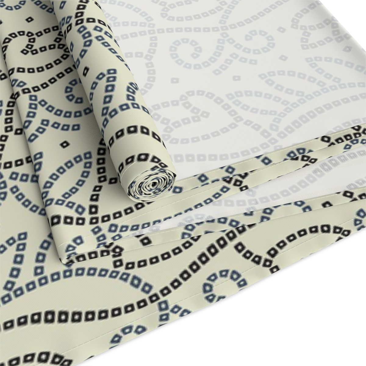 Cute Bandanna Pattern on Off White Dining Table Runners - Image 14