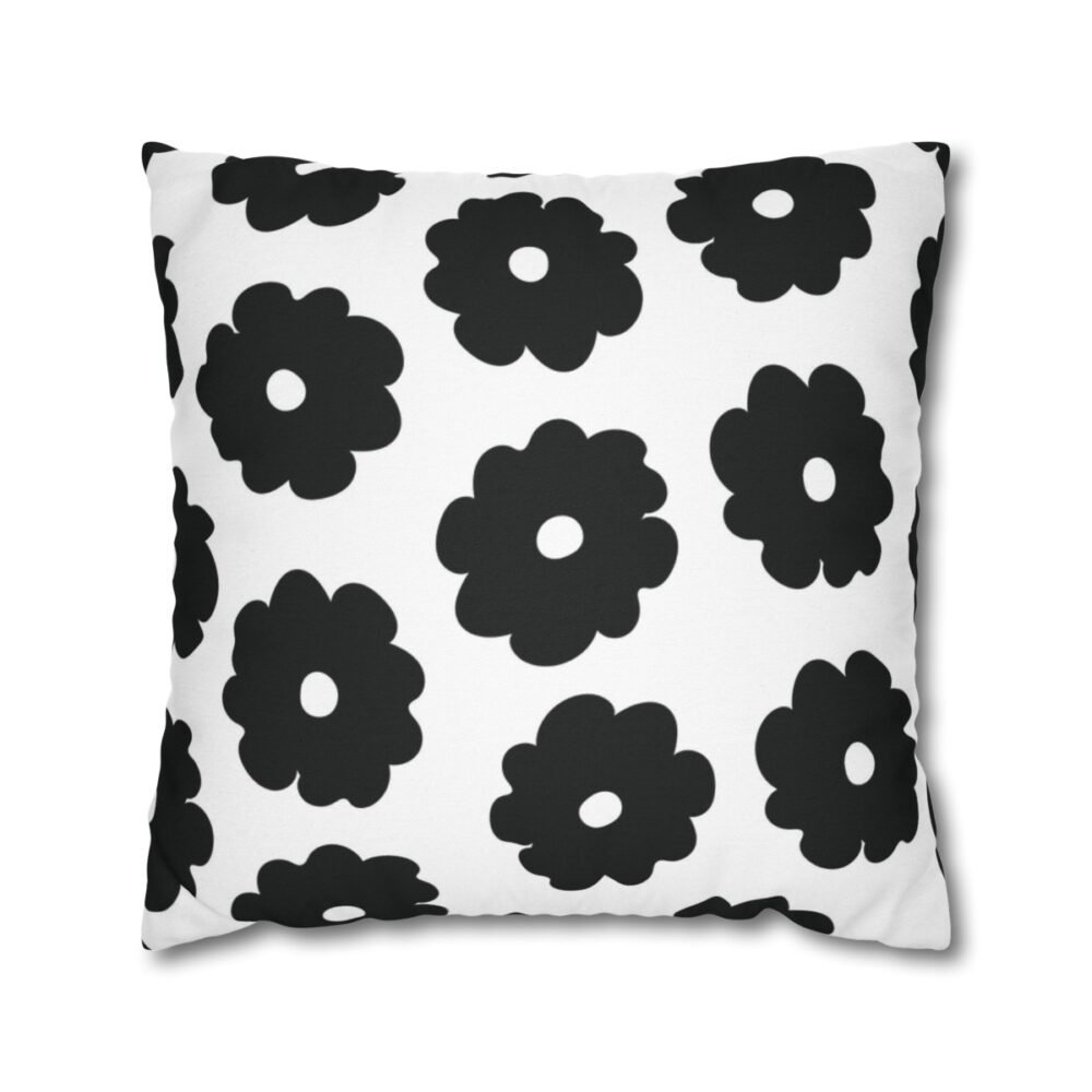 Cute Black and White Flower Print Throw Pillow Covers