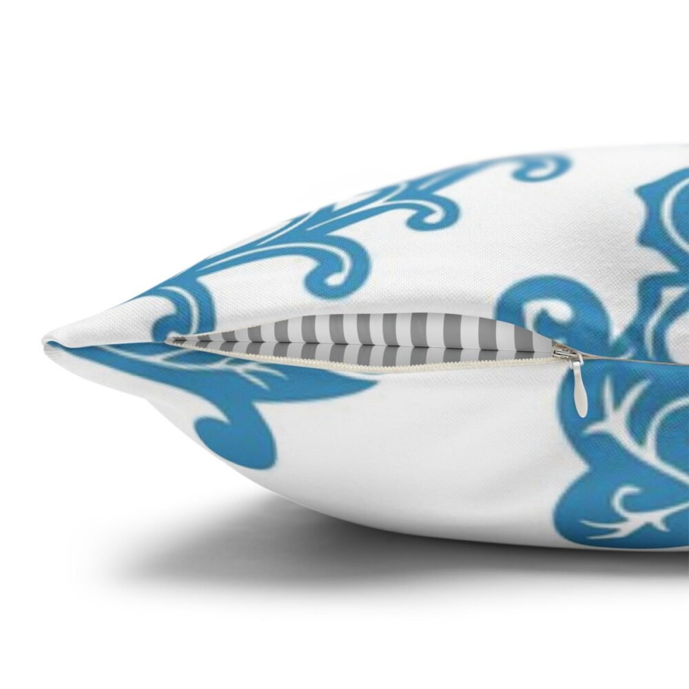 Printed Blue and White Paisley Throw Sofa Pillow Covers - Image 3