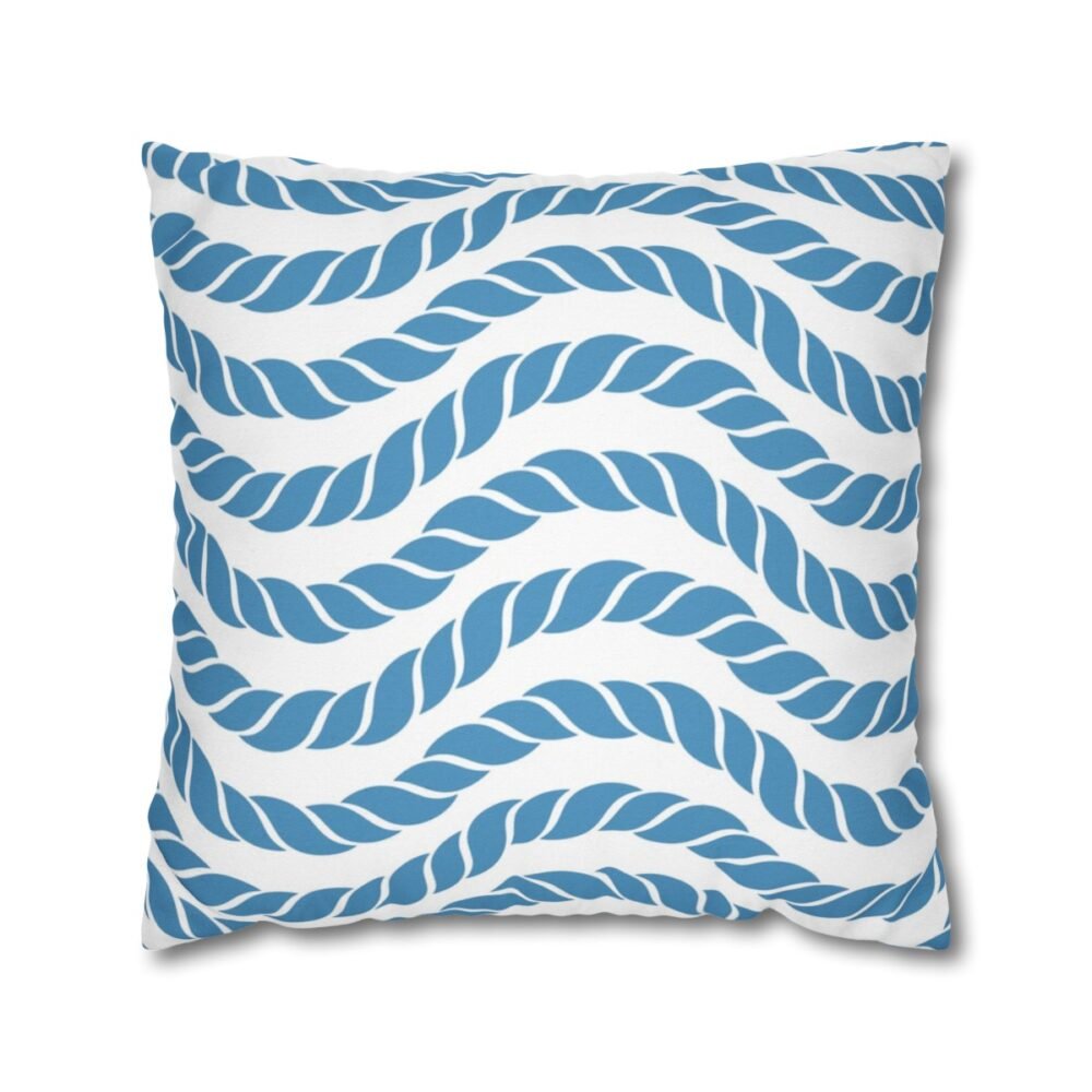 Marin Waves Print in Blue n White Throw Pillow Covers
