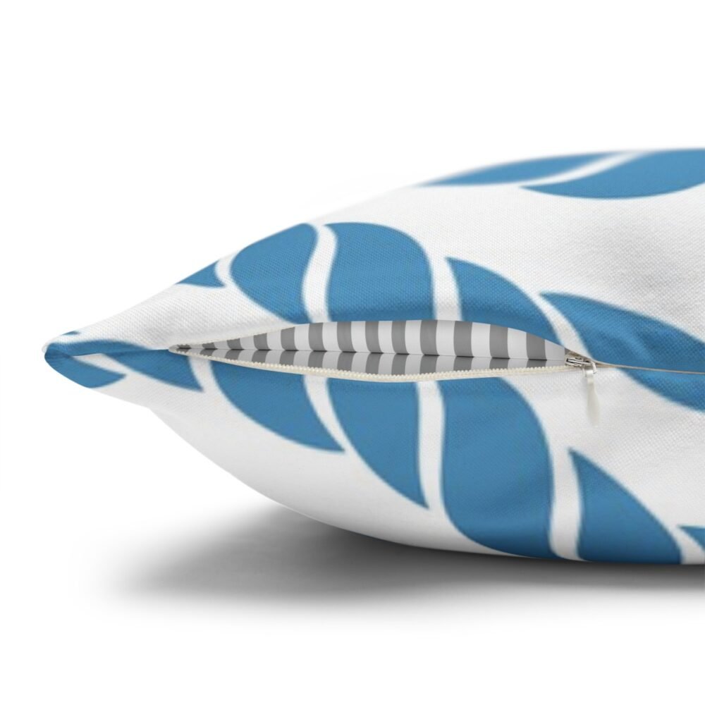 Marin Waves Print in Blue n White Throw Pillow Covers - Image 3
