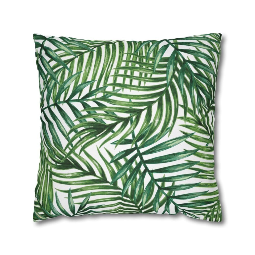 Watercolor Tropical Palm Leaves Throw Pillow Covers