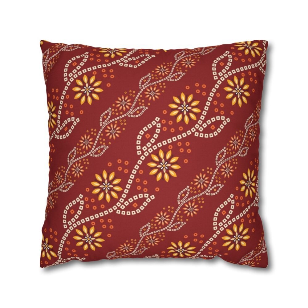 Red Bandhani Throw Pillow Covers
