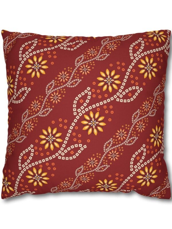 Red Bandhani Throw Pillow Covers