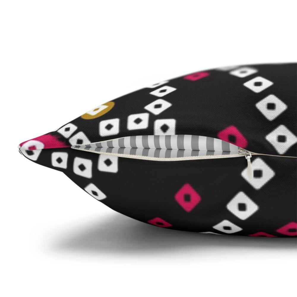Traditional Bandhani Design on Black Throw Pillow Covers - Image 3