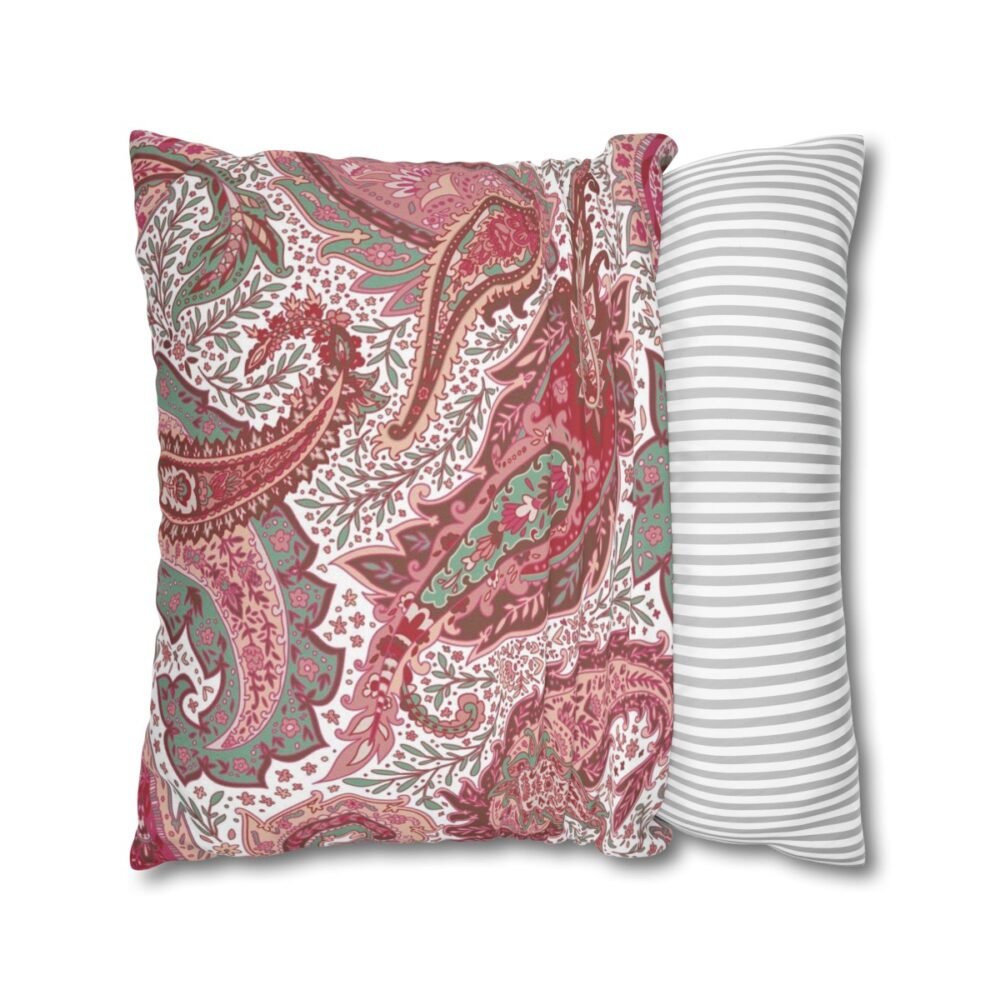 Pink Paisley Botany Flower Print Throw Sofa Pillow Covers - Image 2